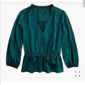 J.Crew Button detail v-neck peplum top